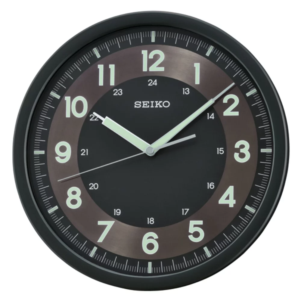 Horloge murale analogique noire Seiko QXA628K