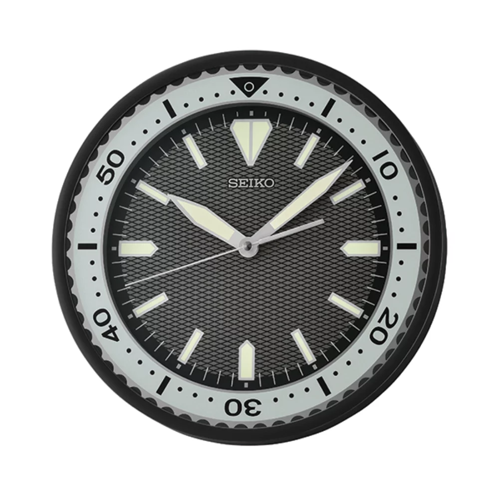 Horloge murale moderne Seiko QXA791T - Noir et Gris
