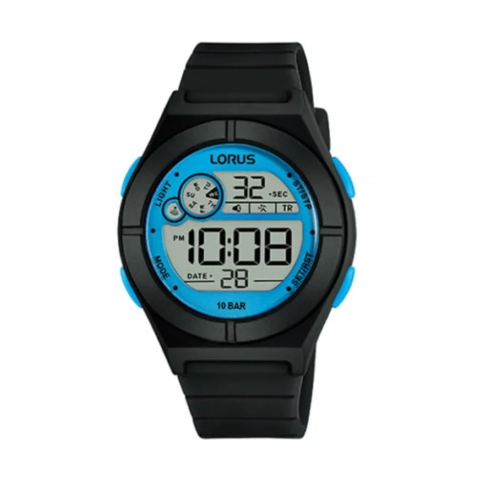 Montre numérique multifonctionnelle Lorus R2361N - Noir et bleu