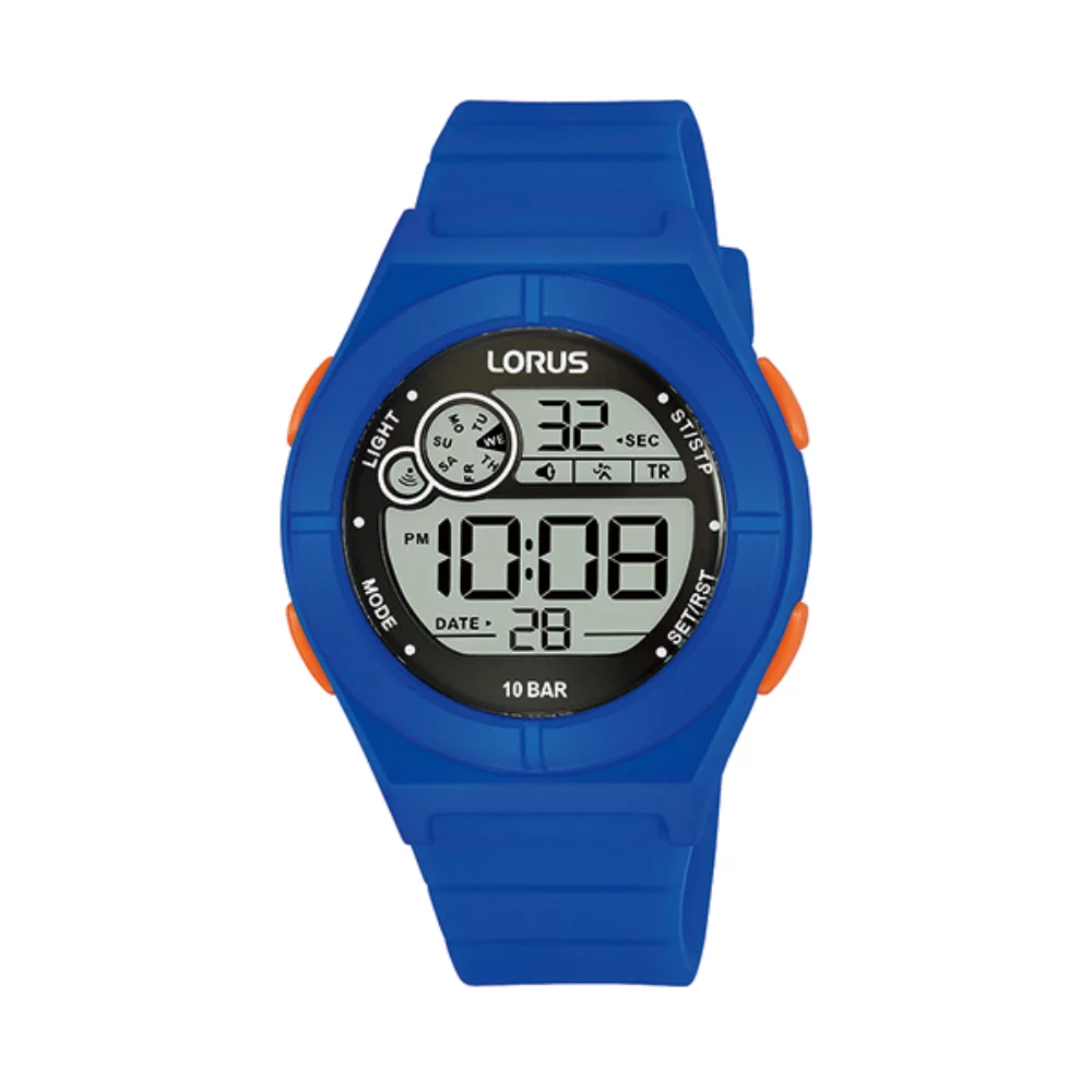 Montre numérique multifonctionnelle Lorus R2365N - Bleu et orange