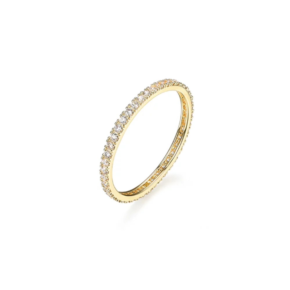 Diamondlite Cubic Zirconia Ultra-slim Eternity Band - Gold - Size 7