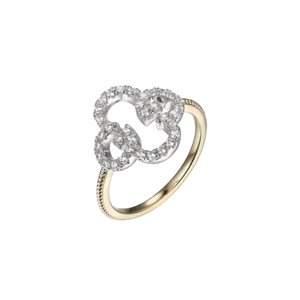 Bague "MONOGRAM" en argent sterling Charles Garnier avec zircone cubique - Or et argent - Taille 7