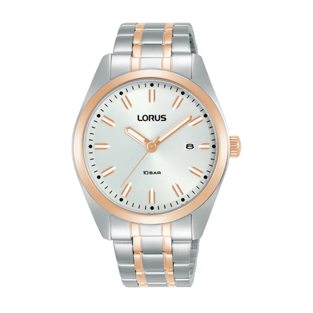 Lorus RH980P Sport Men's Watch - Silver and Rose Gold