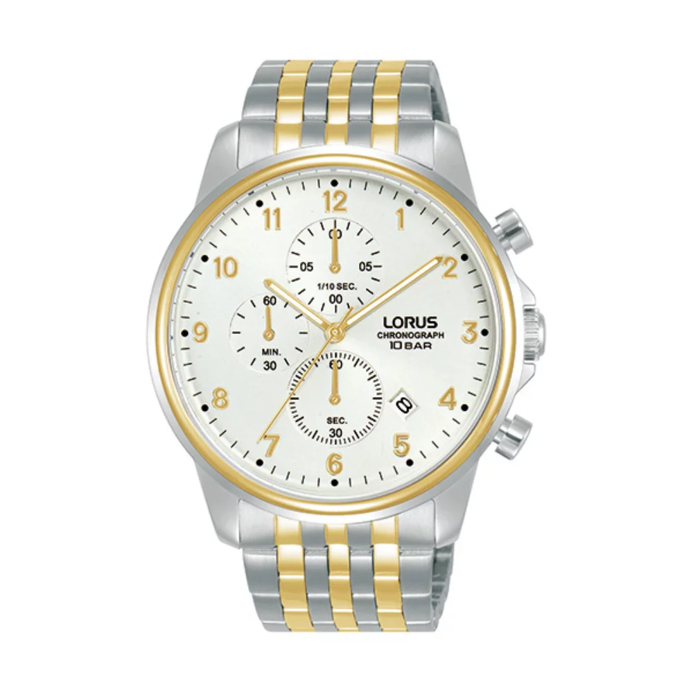 Lorus RM338J Chronograph Men Watch - Silver and Gold