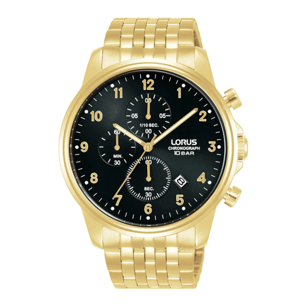 Montre pour homme Lorus RM340J Chronographe - Noir et Or