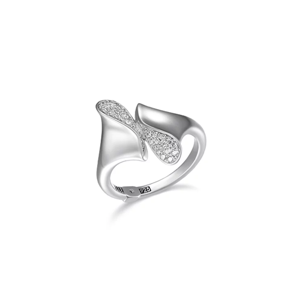 Bague "Flamenco" triangulaire avec zircone cubique en argent - Taille 7