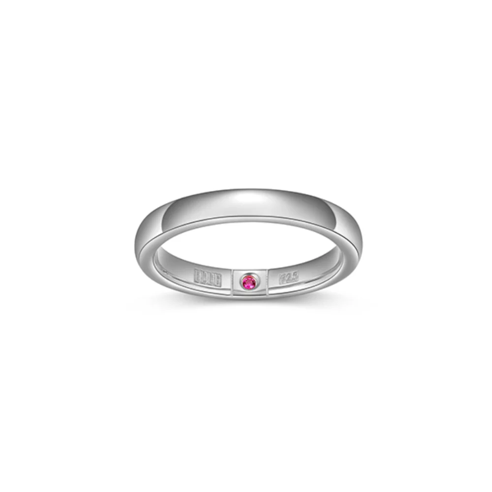 ELLE "Simpatico" 3mm Square Ring - Silver - Size 7