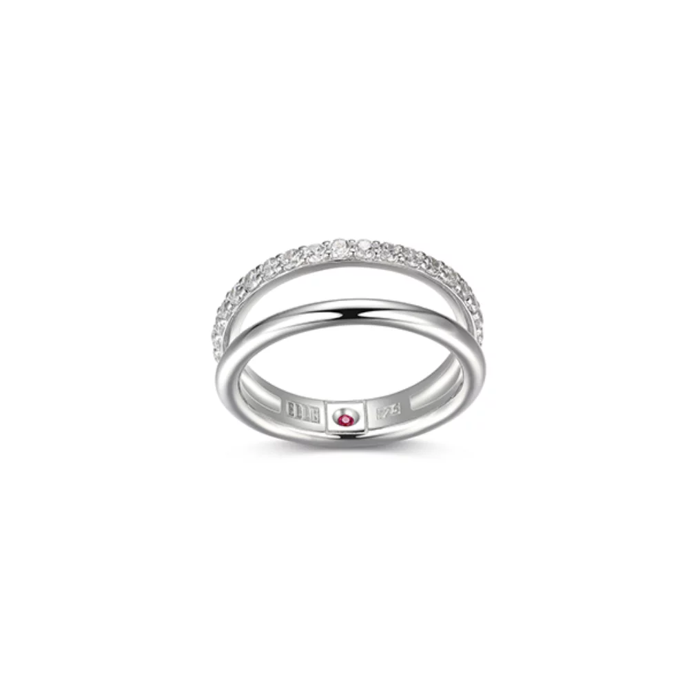 Bague "Simpatico" en argent avec zircone cubique de 2 mm - Taille 7