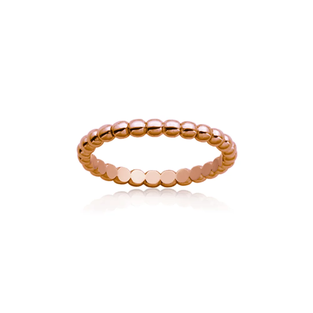 CJ Steelx Bead Ring - Rose Gold - Size 8