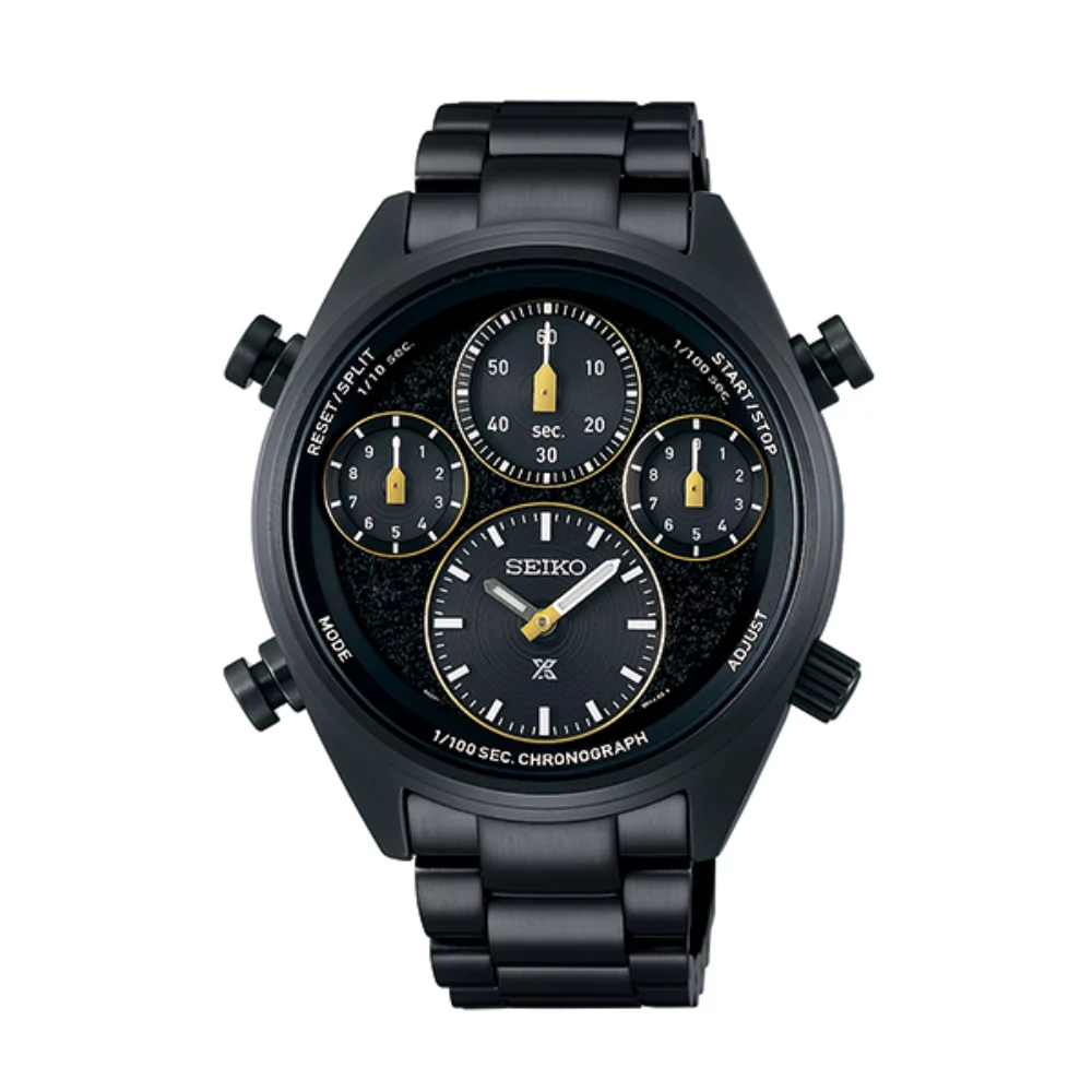 Seiko Prospex SFJ007 Solar Chronograph Diver Men's Watch - Black