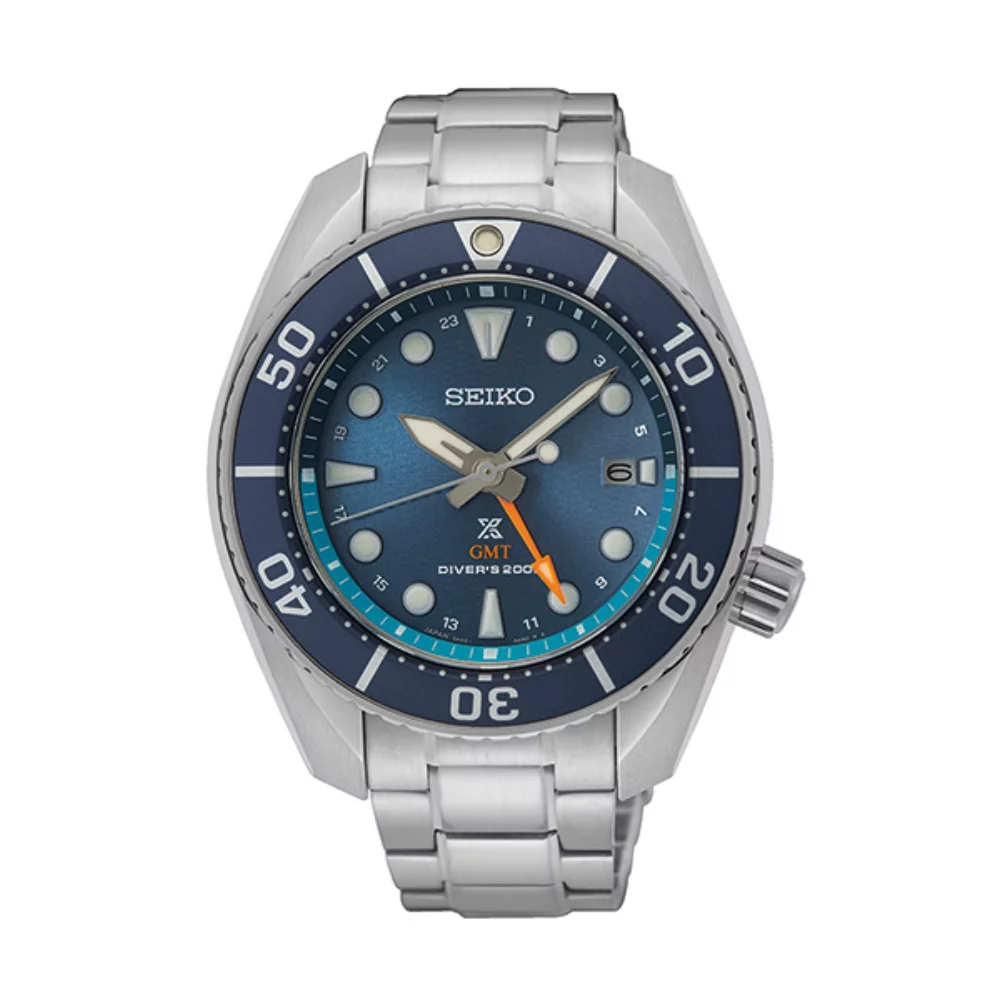 Seiko Prospex SFK001 Montre de plongée solaire pour hommes - Argent et bleu