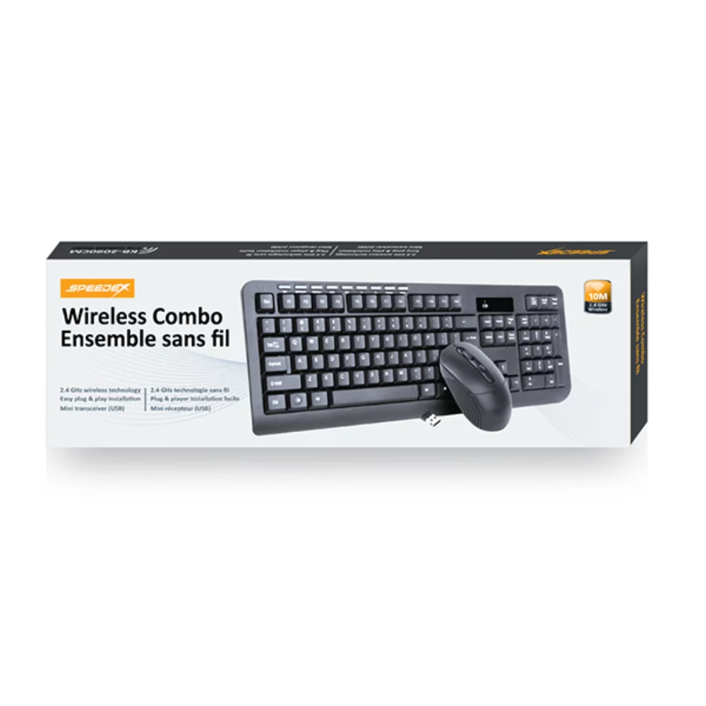 Ensemble clavier et souris multimédia sans fil Speedex KMKB2090CM 2,4 GHz