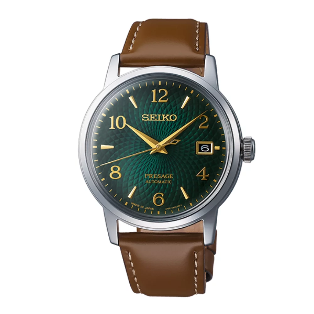 Montre automatique pour homme Seiko Presage SRPE45 - Marron et Vert