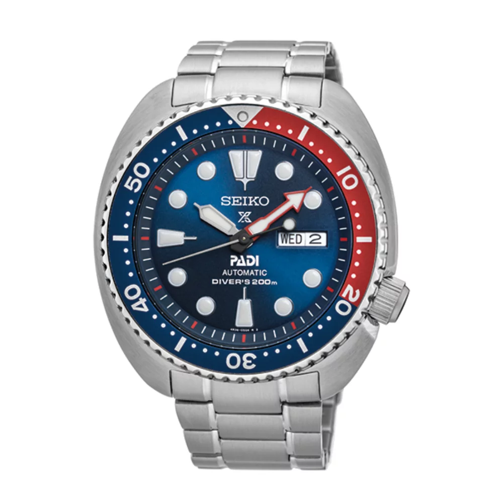 Montre de plongée mécanique Seiko Prospex SRPE99 pour homme - bleue et rouge