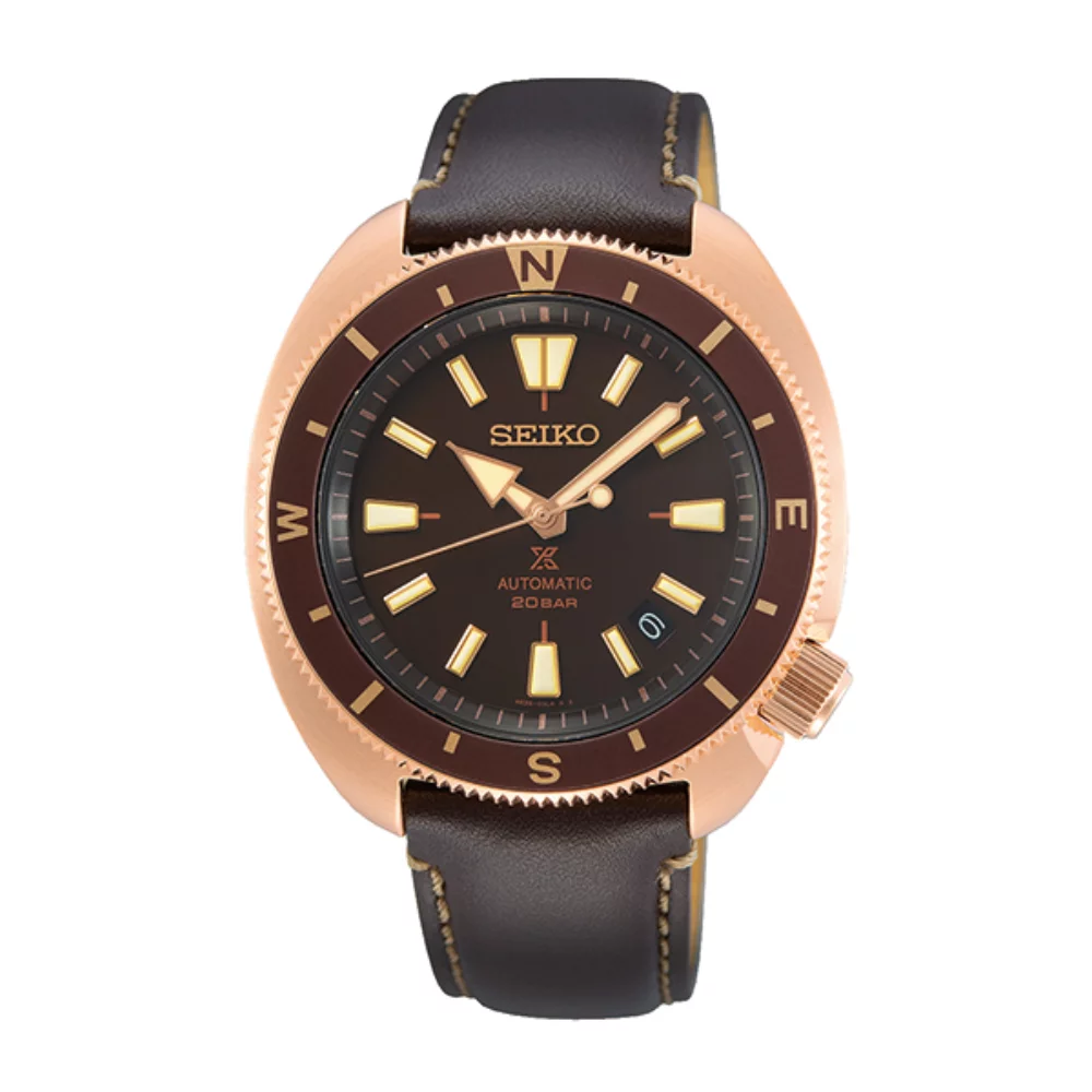 Montre de plongée automatique Seiko Prospex SRPG18 pour hommes - marron