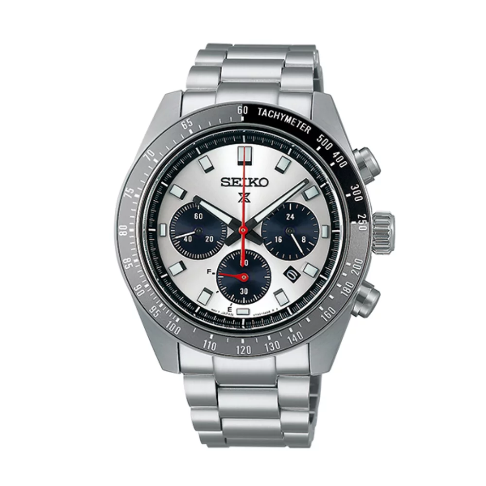 Montre pour homme Seiko Prospex SSC911 Chronographe Solaire Plongeur - Noir et Argent