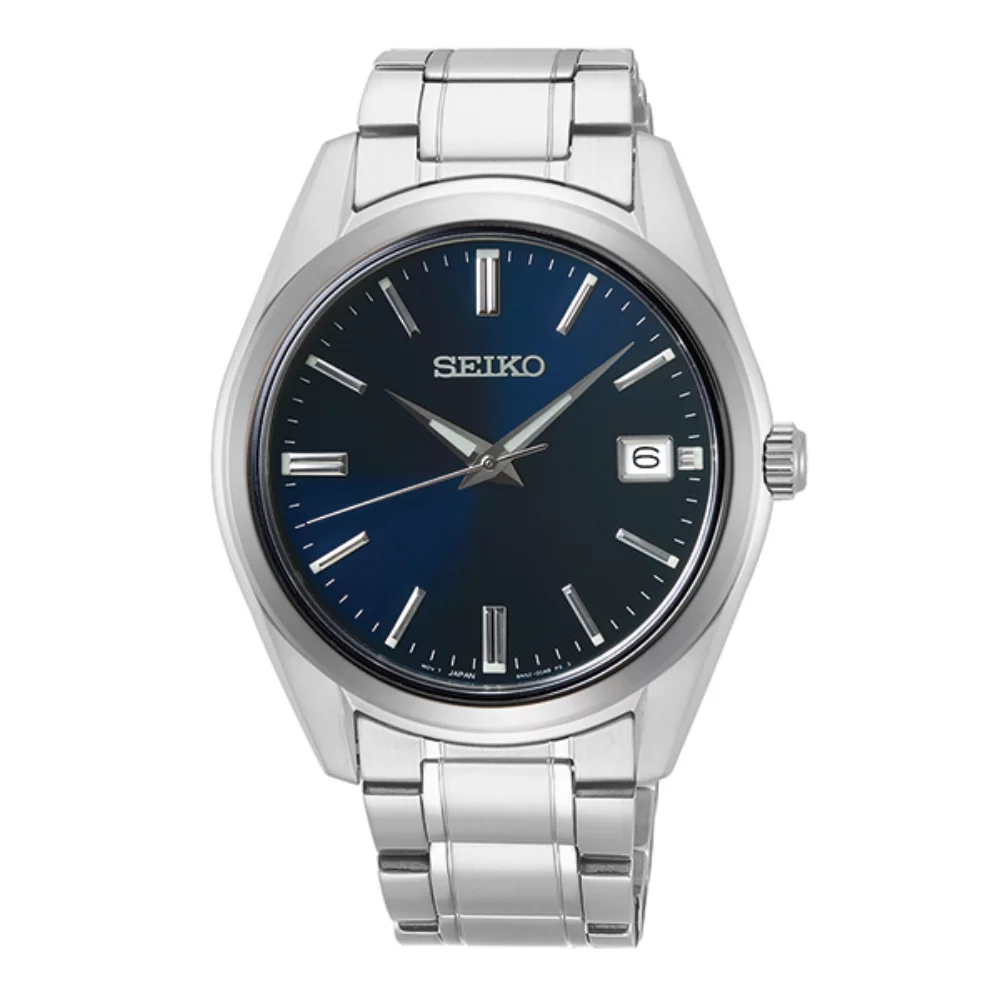 Montre classique pour homme Seiko SUR309 - Argent et bleu
