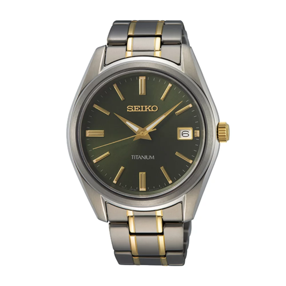 Montre pour homme en titane Seiko SUR377 - Vert