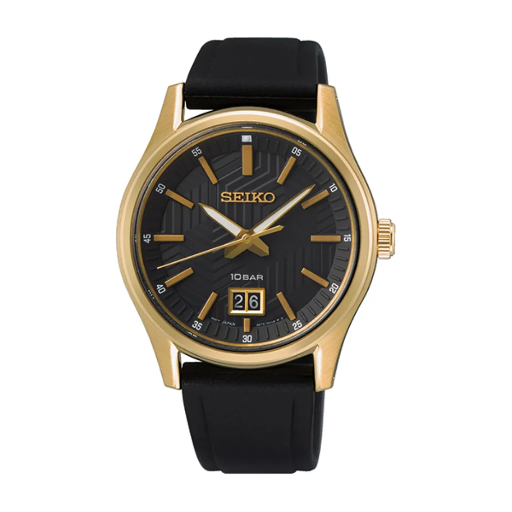 Seiko Men Watch SUR560 - Black and Gold