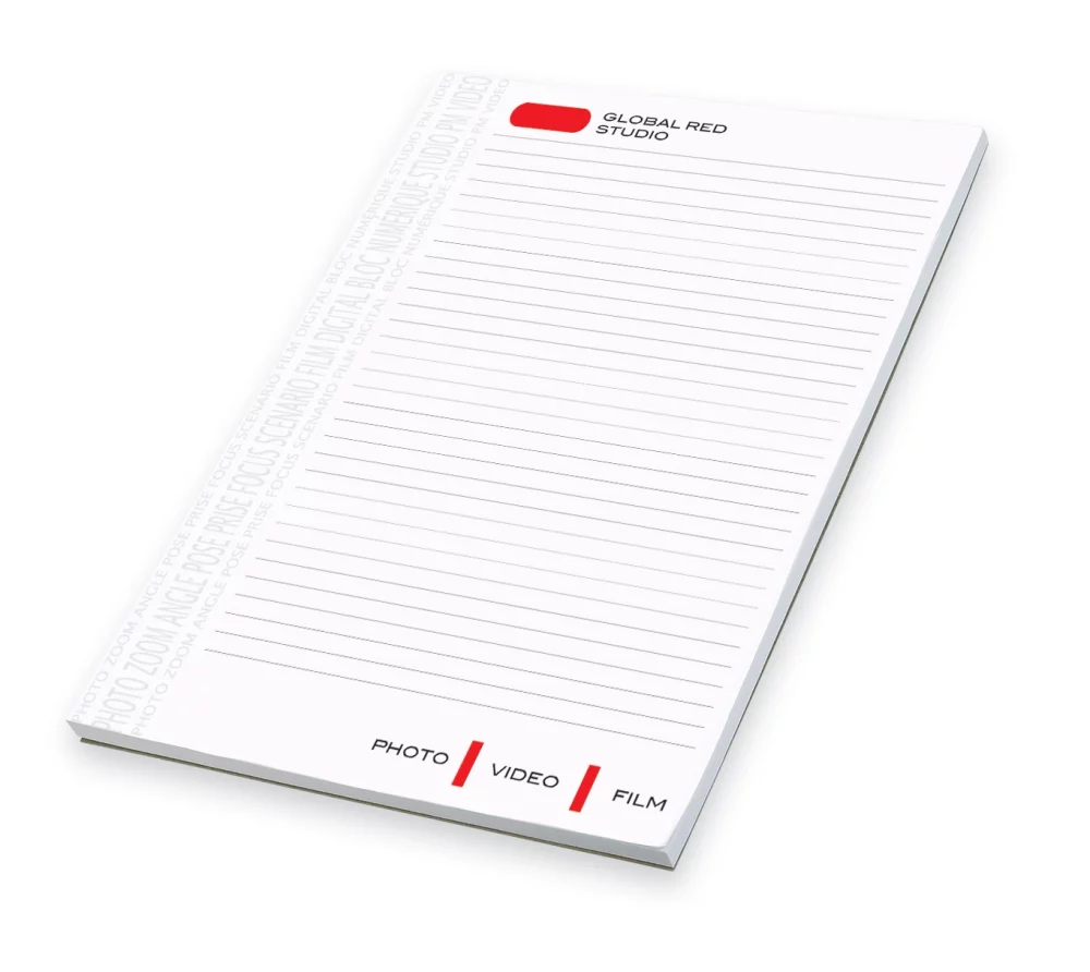 25 Sheet Non Sticky Notepad - 4 Color Process (8"x11")