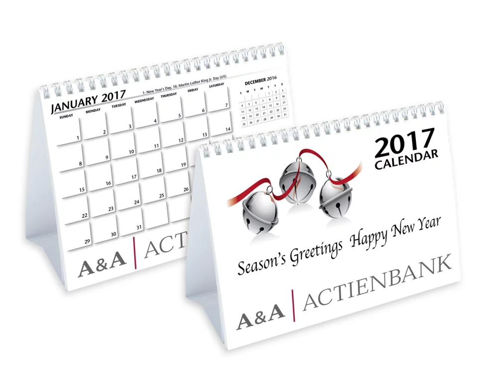 Calendrier de bureau de luxe (8"x7")