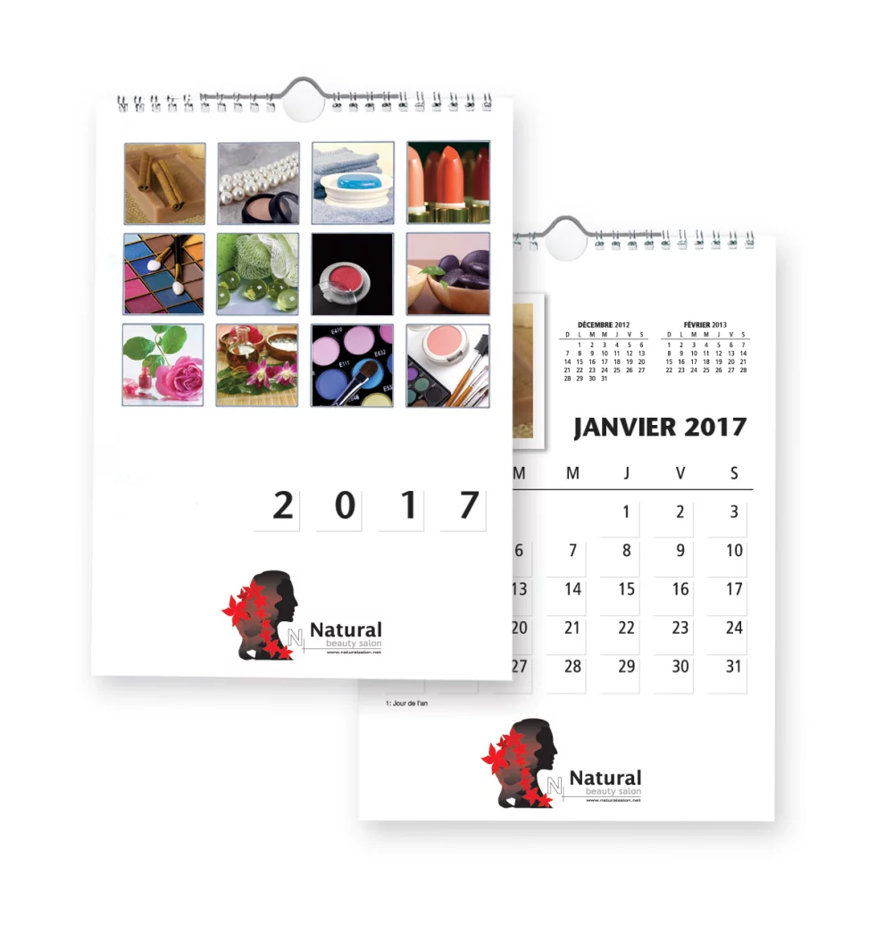 Calendrier mural avec images personnalisées (8 1/2"x11 3/4")