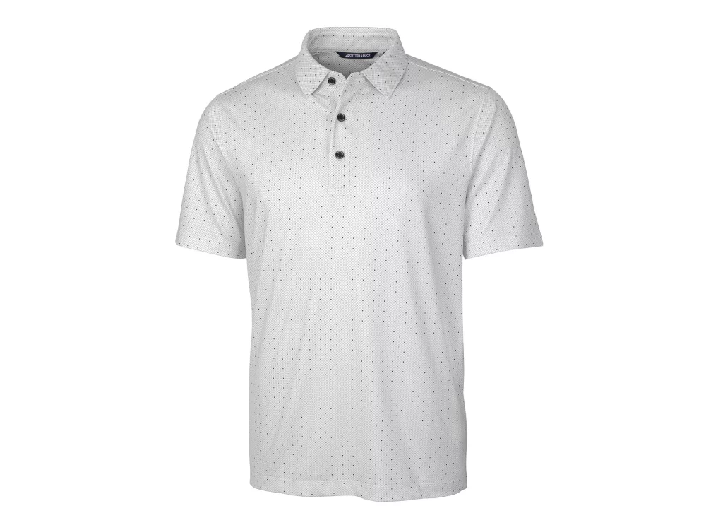 Polo Cutter & Buck Pike à double motif à pois extensible pour hommes de grande taille.