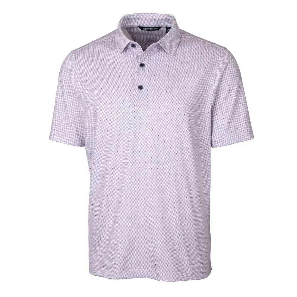 Polo Cutter & Buck Pike à double motif à pois extensible pour hommes de grande taille.