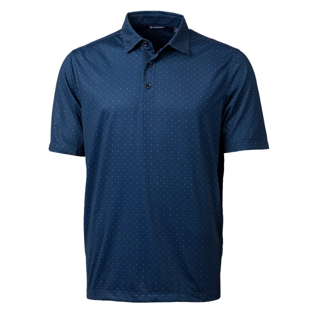 Polo Cutter & Buck Pike à double motif à pois extensible pour hommes de grande taille.