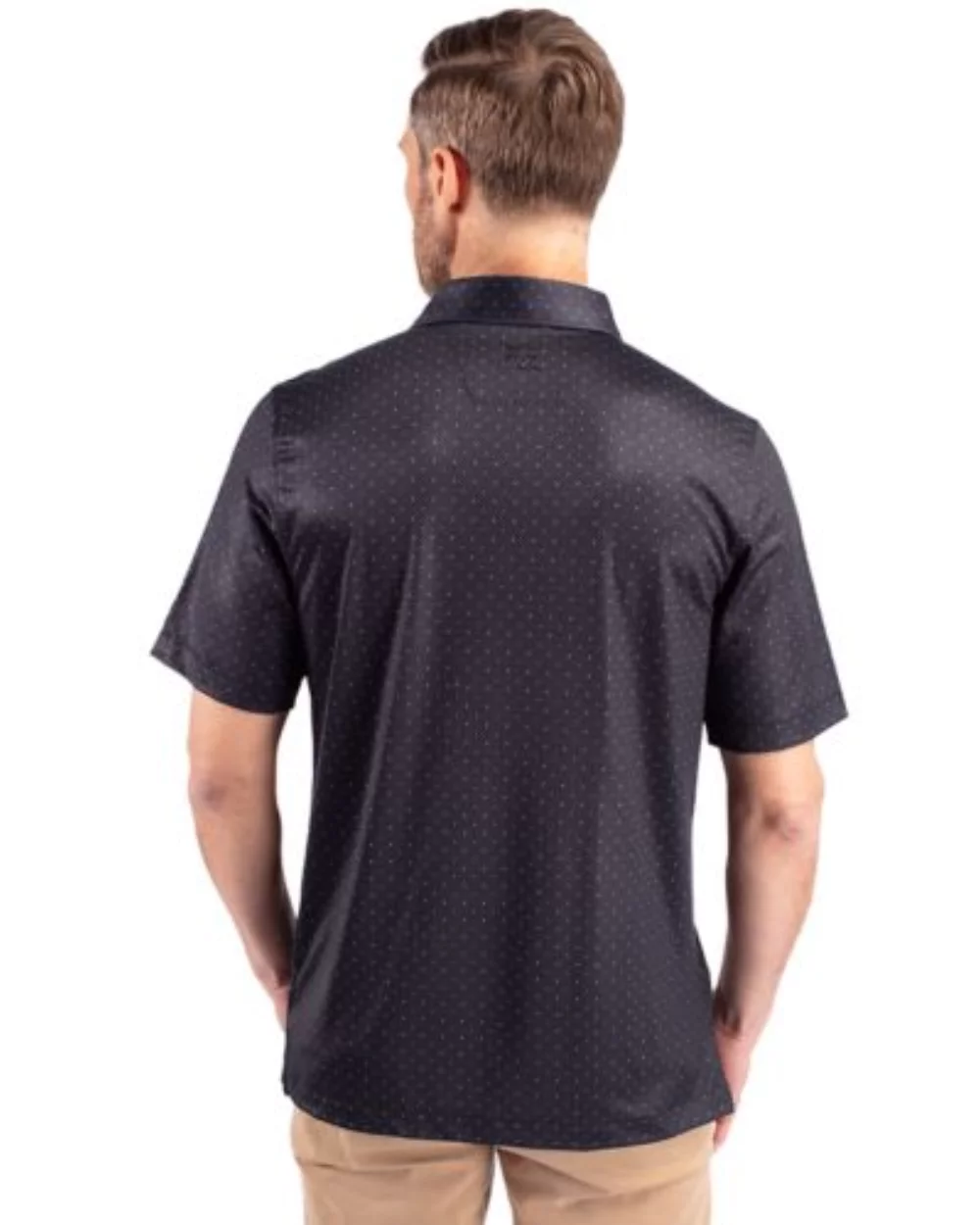 Polo Cutter & Buck Pike à double motif à pois extensible pour hommes de grande taille.