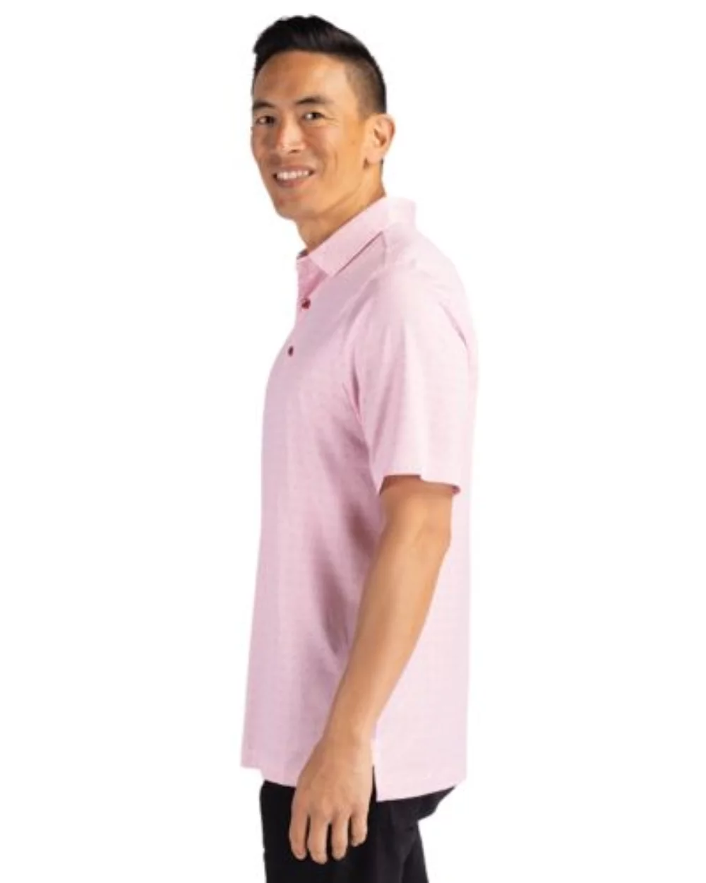 Polo Cutter & Buck Pike à double motif à pois extensible pour hommes de grande taille.
