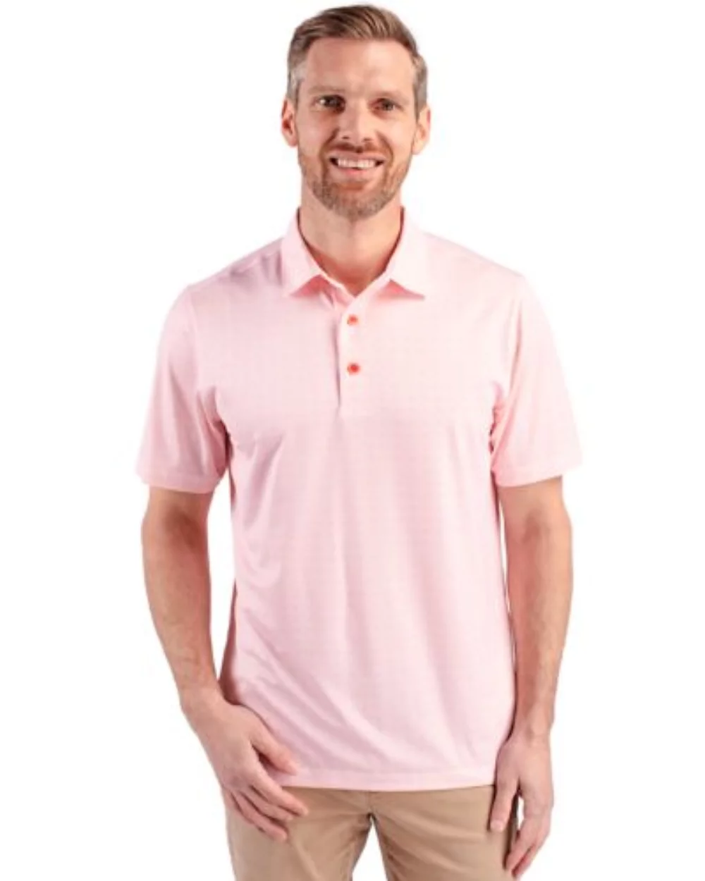 Cutter & Buck Pike Double Dot Print Stretch Mens Big and Tall Polo
