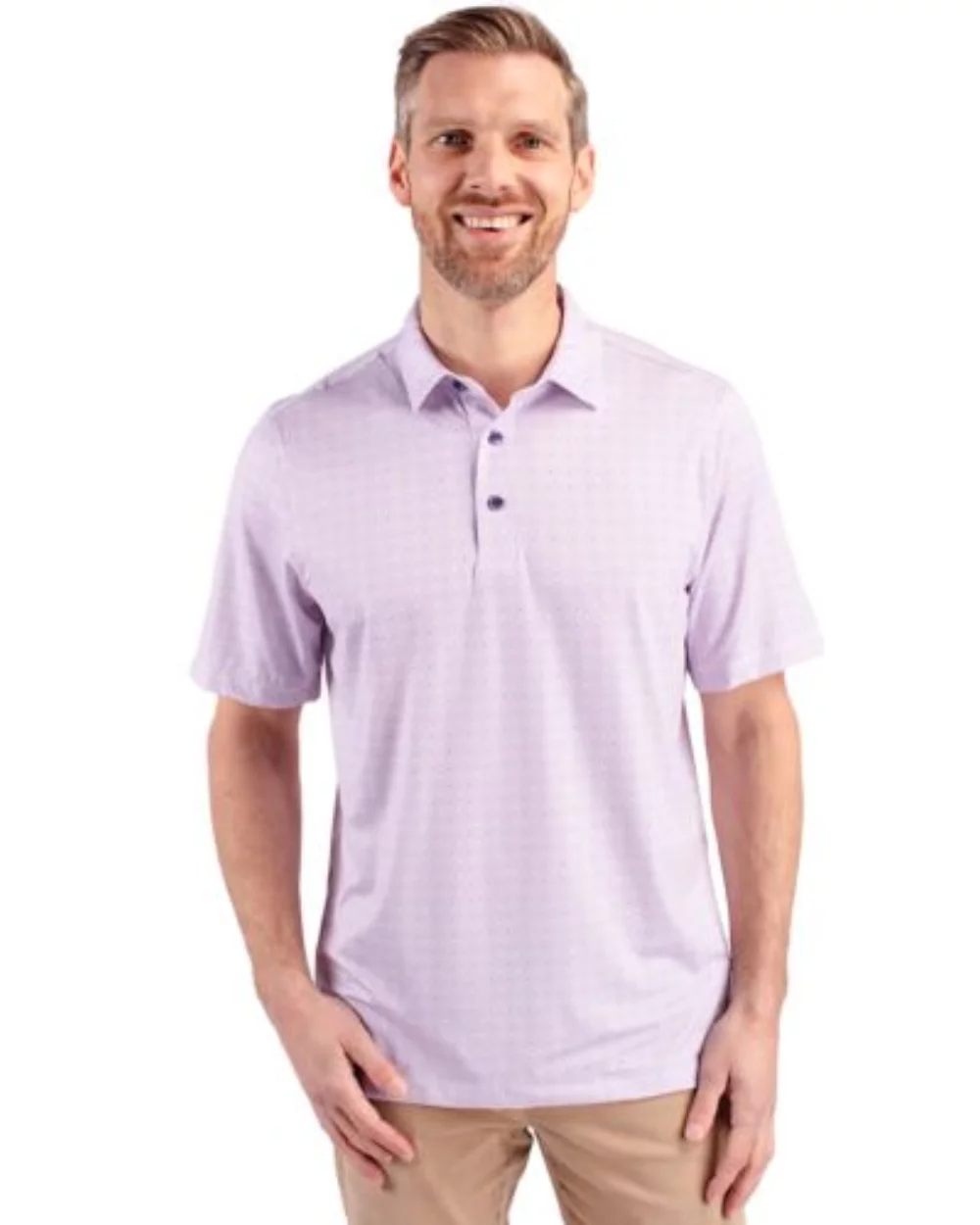 Cutter & Buck Pike Double Dot Print Stretch Mens Big and Tall Polo