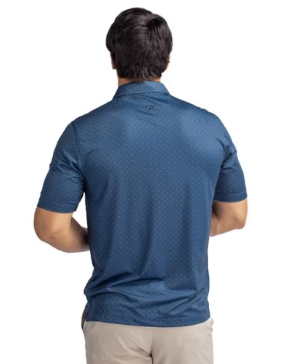 Polo Cutter & Buck Pike à double motif à pois extensible pour hommes de grande taille.