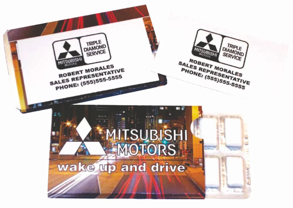 Paquet de chewing-gum pour cartes de visite