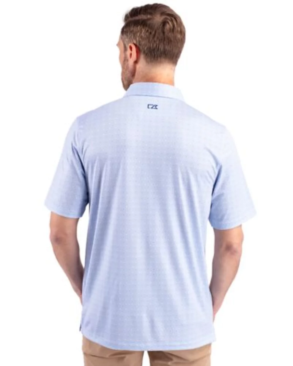 Polo Cutter & Buck Pike à double motif à pois extensible pour hommes de grande taille.