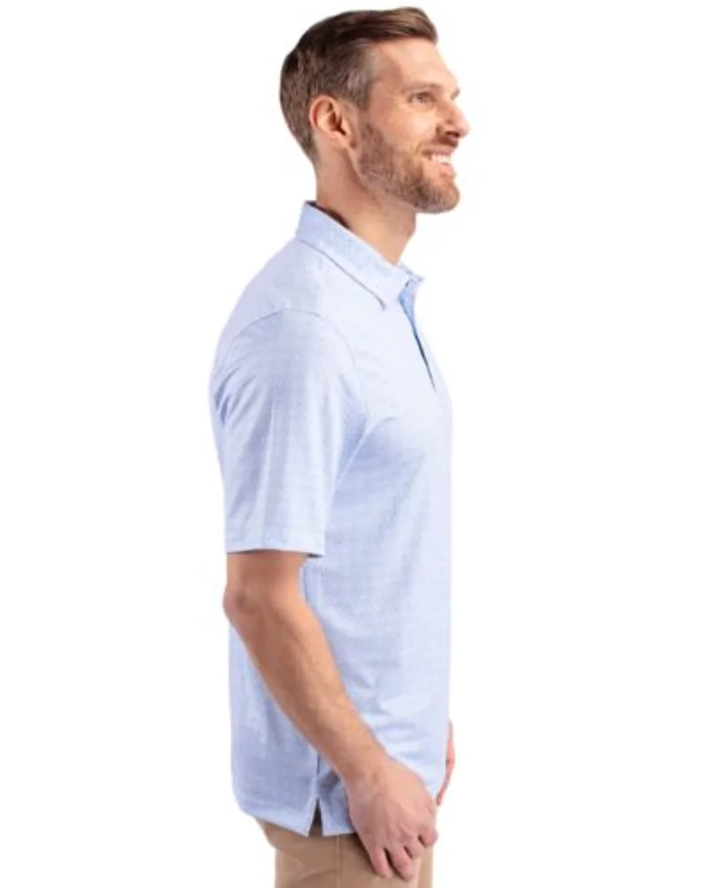 Polo Cutter & Buck Pike à double motif à pois extensible pour hommes de grande taille.