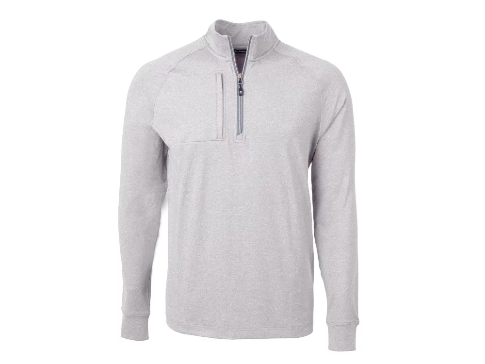 Cutter & Buck Adapt Eco Knit Heather Mens Big & Tall Quarter Zip Pullover