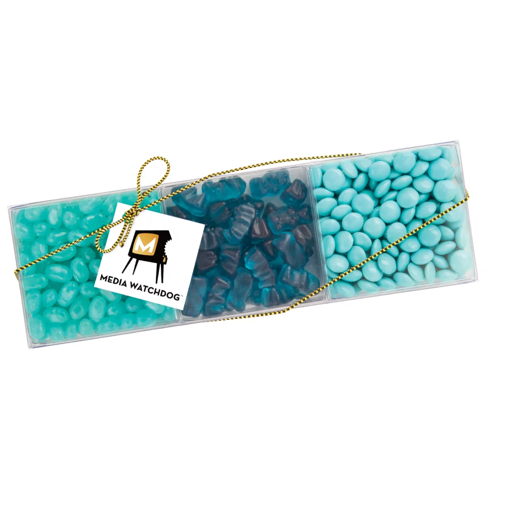 Acétate carré à 3 voies avec bonbons par couleur