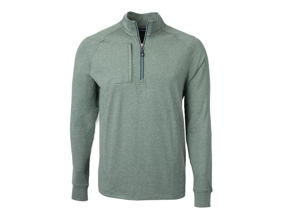 Pull à quart de zip Cutter & Buck Adapt Eco Knit Heather pour homme grand et grand.