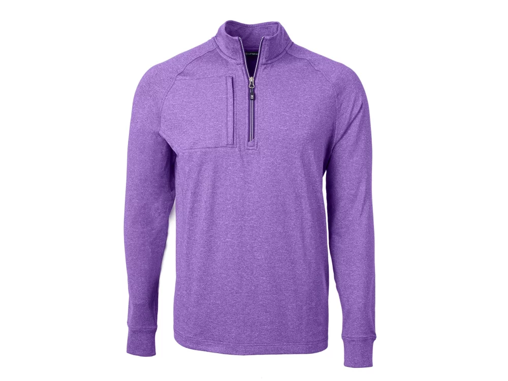 Pull à quart de zip Cutter & Buck Adapt Eco Knit Heather pour homme grand et grand.