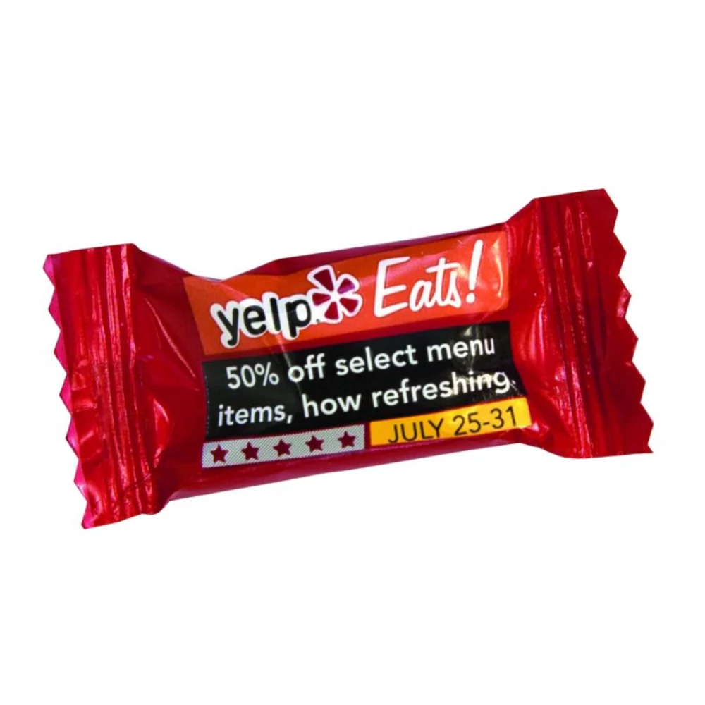 Bonbons à la menthe enveloppés en quadrichromie