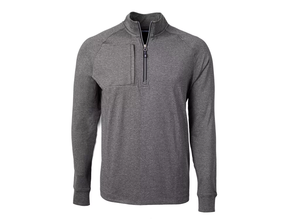 Pull à quart de zip Cutter & Buck Adapt Eco Knit Heather pour homme grand et grand.