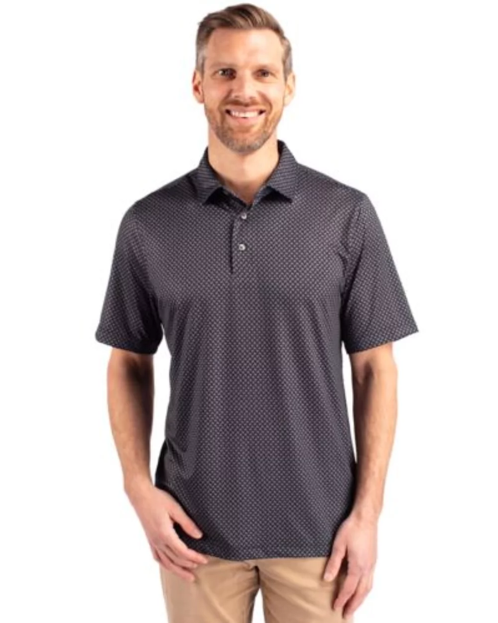 Polo Cutter & Buck Pike Banner Print Stretch pour hommes grands et grands