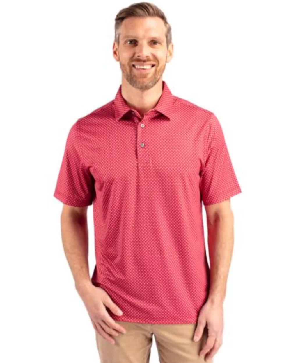 Polo Cutter & Buck Pike Banner Print Stretch pour hommes grands et grands