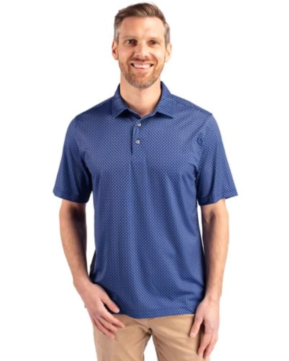Polo Cutter & Buck Pike Banner Print Stretch pour hommes grands et grands