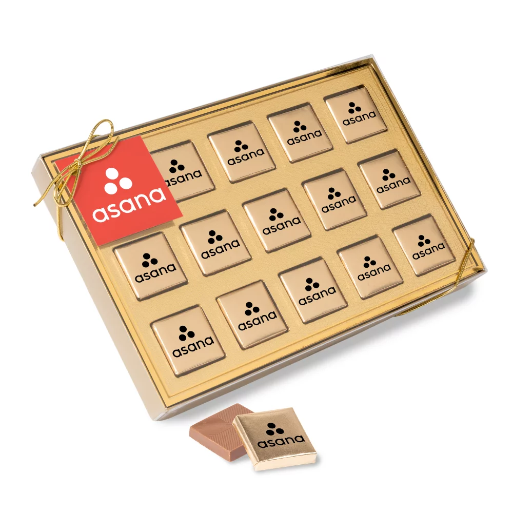 Fifteen Piece Chocolate Foiled Square Box
