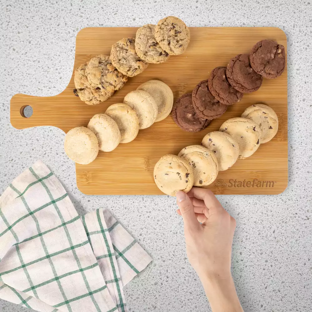 Planche à charcuterie en bois de bambou pour le dessert ultime aux cookies