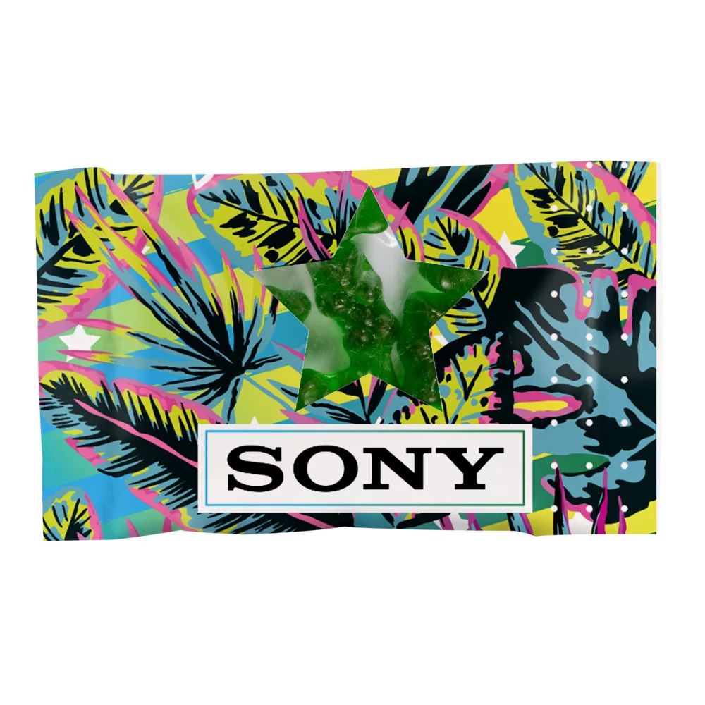 Bonbons par couleur 1 oz. Sac DigiBag en couleur pleine avec des oursons en gélatine.