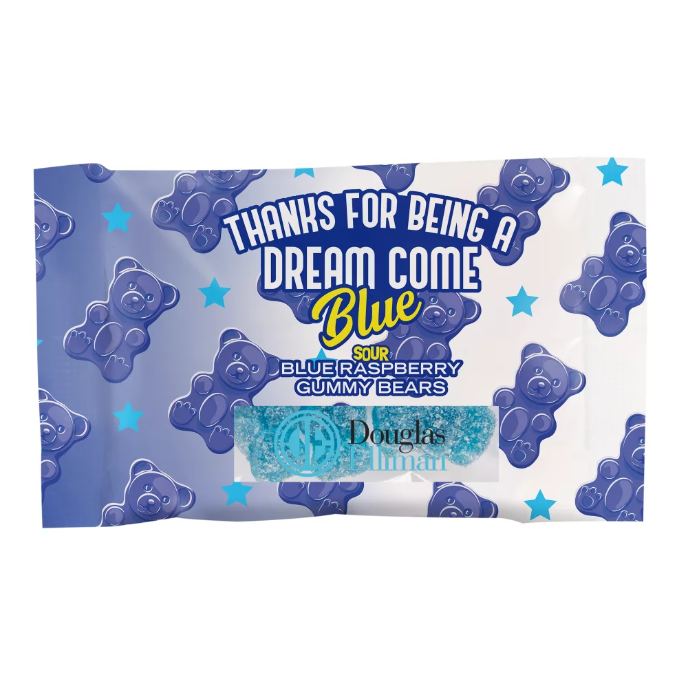 Bonbons par couleur 1 oz. Sac DigiBag en couleur pleine avec des oursons en gélatine.